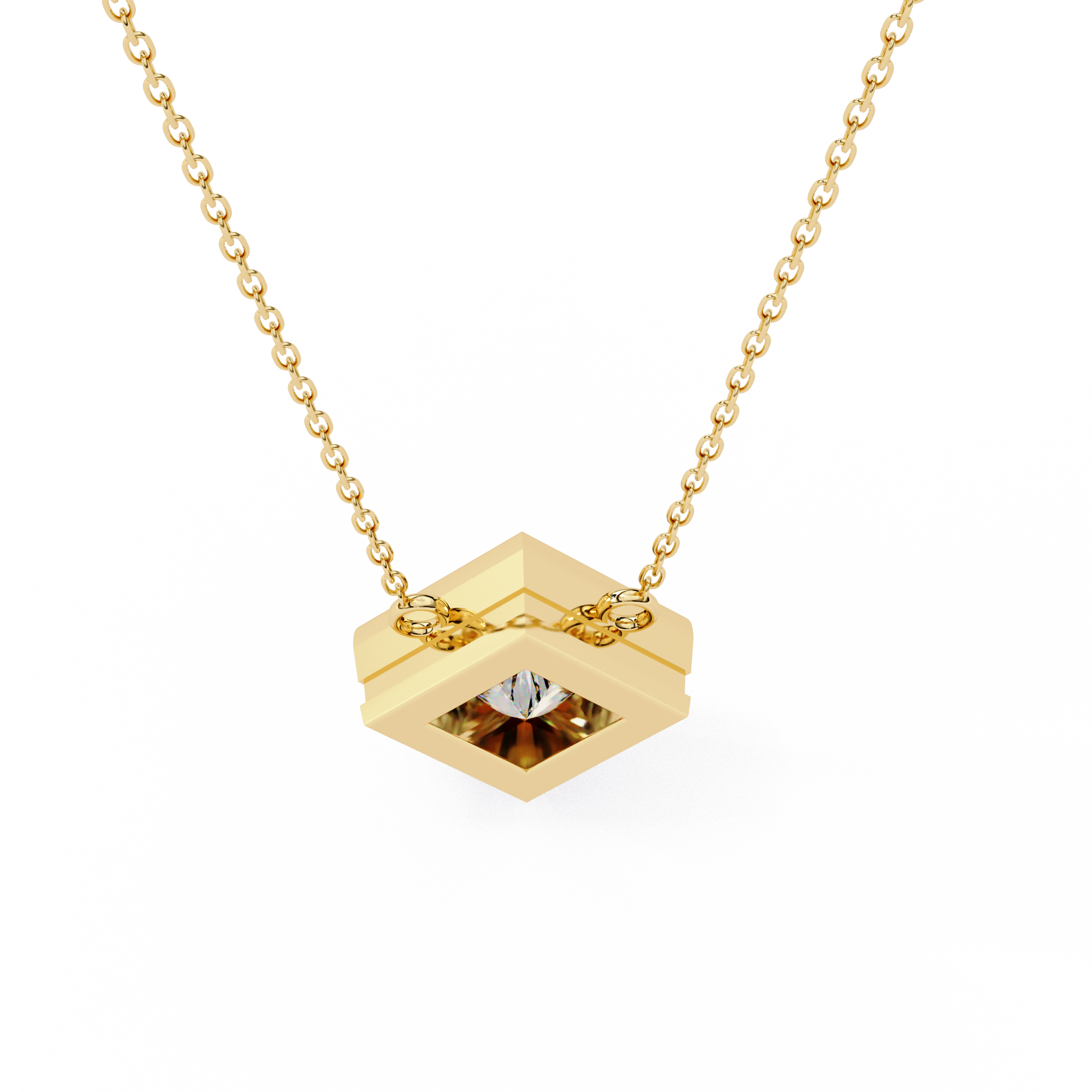 Solitairekart 2.01ct Princess-Cut Bezel Set Natural Diamond Pendant-H Color, VS1 Clarity
